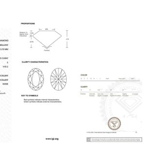 Grown diamond 1.2 кт E VVS2 CVD